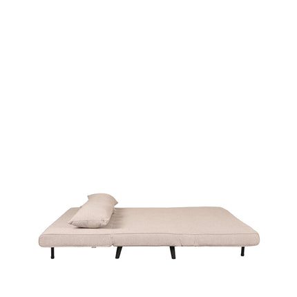 LABEL51 - Slaapbank Double 141x90x81 cm - Naturel Boucle | Zwart Hout