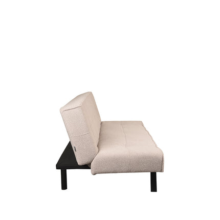 LABEL51 - Slaapbank King 181x85x82 cm - Naturel Boucle | Zwart Metaal