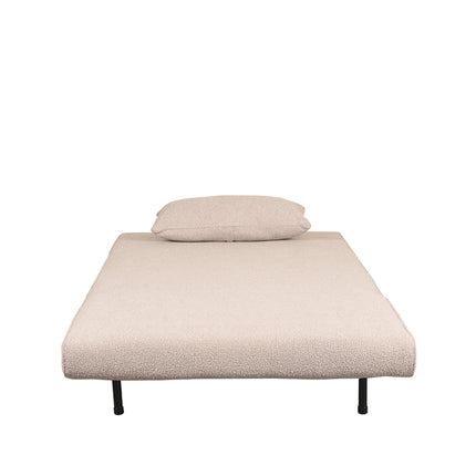LABEL51 - Slaapbank Single 101x90x81 cm - Naturel Boucle | Naturel Hout