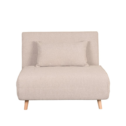 LABEL51 - Slaapbank Single 101x90x81 cm - Naturel Boucle | Naturel Hout