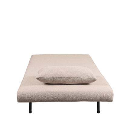 LABEL51 - Slaapbank Single 101x90x81 cm - Naturel Boucle | Zwart Hout
