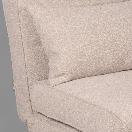 LABEL51 - Slaapbank Single 101x90x81 cm - Naturel Boucle | Zwart Hout