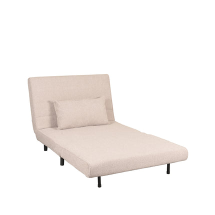 LABEL51 - Slaapbank Single 101x90x81 cm - Naturel Boucle | Zwart Hout