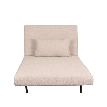 LABEL51 - Slaapbank Single 101x90x81 cm - Naturel Boucle | Zwart Hout