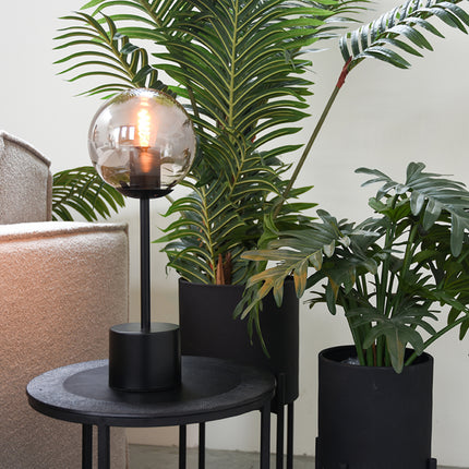 LABEL51 - Tafellamp Fumo 15x15x41 cm - Smoke Glas | Zwart Metaal