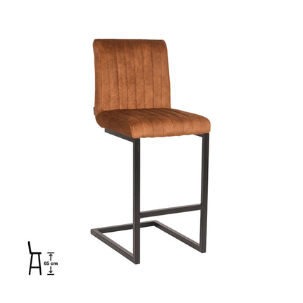 LABEL51 - Barkruk Milo 41x53x100 cm - Oker Velours | Zwart Metaal