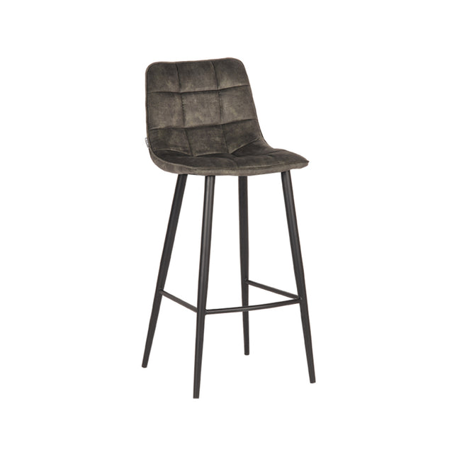 LABEL51 - Barkruk Jelt 45x48x107 cm - Hunter Velours | Zwart Metaal