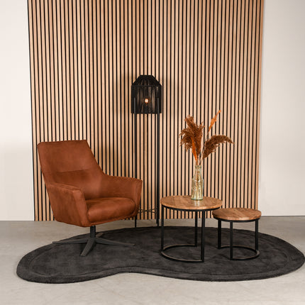 LABEL51 - Vloerkleed Mody 160x230 cm - Antraciet Polyester