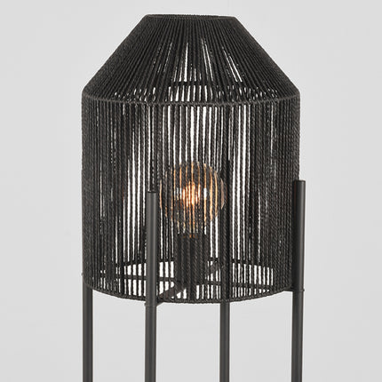 LABEL51 - Vloerlamp Ibiza 30x30x150 cm - Zwart Jute | Zwart Metaal