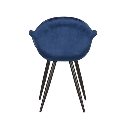 LABEL51 - Eetkamerstoel Forli 60x58x83 cm - Blauw Fluweel | Zwart Metaal