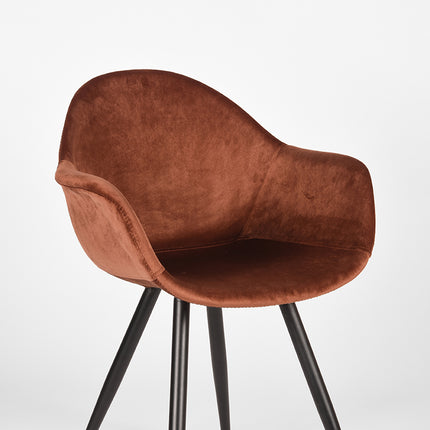 LABEL51 - Eetkamerstoel Forli 60x58x83 cm - Rust Fluweel | Zwart Metaal