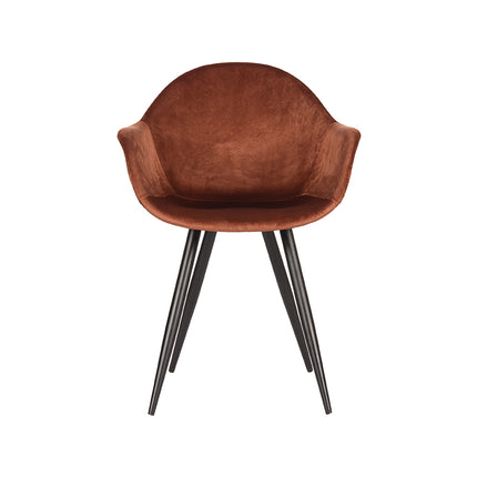 LABEL51 - Eetkamerstoel Forli 60x58x83 cm - Rust Fluweel | Zwart Metaal