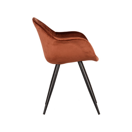 LABEL51 - Eetkamerstoel Forli 60x58x83 cm - Rust Fluweel | Zwart Metaal