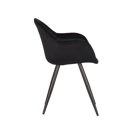 LABEL51 - Eetkamerstoel Forli 60x58x83 cm - Zwart Fluweel | Zwart Metaal