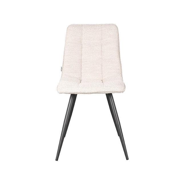 LABEL51 - Eetkamerstoel Jelt 45x56x84 cm - Naturel Boucle | Zwart Metaal