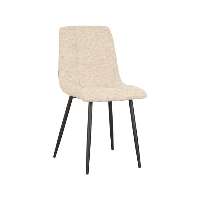 LABEL51 - Eetkamerstoel Juul 54x45x89 cm - Zand Boucle | Zwart Metaal