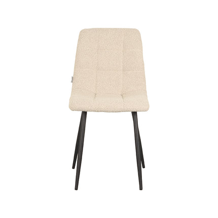 LABEL51 - Eetkamerstoel Juul 54x45x89 cm - Zand Boucle | Zwart Metaal