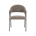 LABEL51 - Eetkamerstoel Lowen 58x60x84 cm - Bruin Boucle | Zwart Metaal