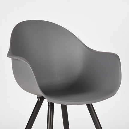 LABEL51 - Eetkamerstoel Luca 58x54x85 cm - Antraciet PP | Zwart Metaal