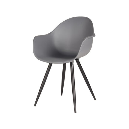 LABEL51 - Eetkamerstoel Luca 58x54x85 cm - Antraciet PP | Zwart Metaal