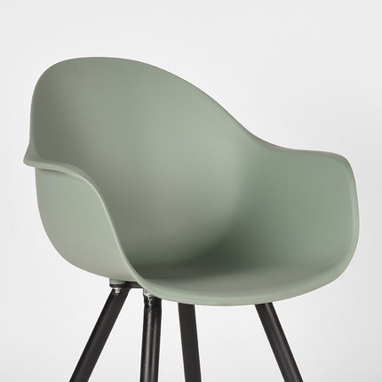 LABEL51 - Eetkamerstoel Luca 58x54x85 cm - Forest PP | Zwart Metaal
