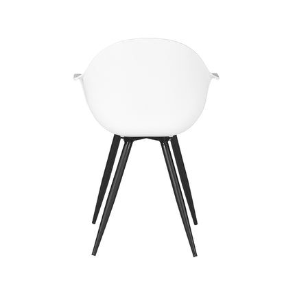 LABEL51 - Eetkamerstoel Luca 58x54x85 cm - Wit PP | Zwart Metaal