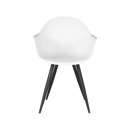 LABEL51 - Eetkamerstoel Luca 58x54x85 cm - Wit PP | Zwart Metaal