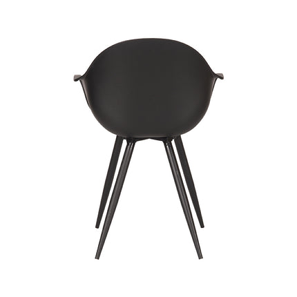 LABEL51 - Eetkamerstoel Luca 58x54x85 cm - Zwart PP | Zwart Metaal