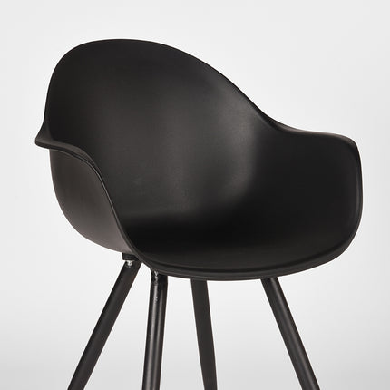 LABEL51 - Eetkamerstoel Luca 58x54x85 cm - Zwart PP | Zwart Metaal