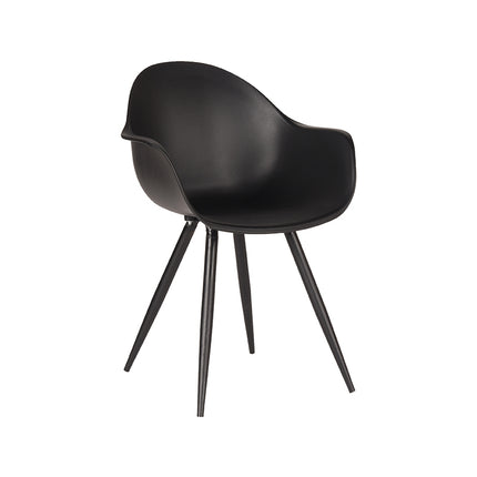 LABEL51 - Eetkamerstoel Luca 58x54x85 cm - Zwart PP | Zwart Metaal