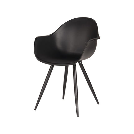 LABEL51 - Eetkamerstoel Luca 58x54x85 cm - Zwart PP | Zwart Metaal