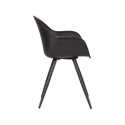 LABEL51 - Eetkamerstoel Luca 58x54x85 cm - Zwart PP | Zwart Metaal