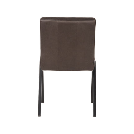 LABEL51 - Eetkamerstoel Matz 50x60x86 cm - Antraciet Microvezel | Zwart Metaal