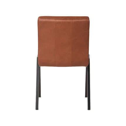 LABEL51 - Eetkamerstoel Matz 50x60x86 cm - Cognac Microvezel | Zwart Metaal