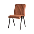 LABEL51 - Eetkamerstoel Matz 50x60x86 cm - Cognac Microvezel | Zwart Metaal