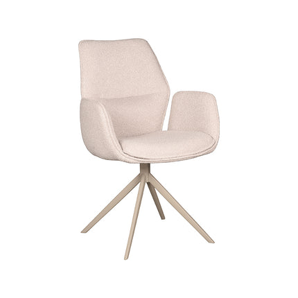 LABEL51 - Eetkamerstoel Mellow 58x63x92 cm - Naturel Boucle | Taupe Metaal
