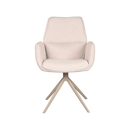LABEL51 - Eetkamerstoel Mellow 58x63x92 cm - Naturel Boucle | Taupe Metaal