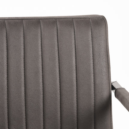 LABEL51 - Eetkamerstoel Milo 55x55x85 cm - Antraciet Microvezel | Zwart Metaal