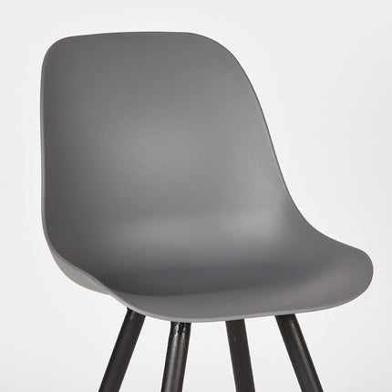 LABEL51 - Eetkamerstoel Monza 46x54x88 cm - Antraciet PP | Zwart Metaal