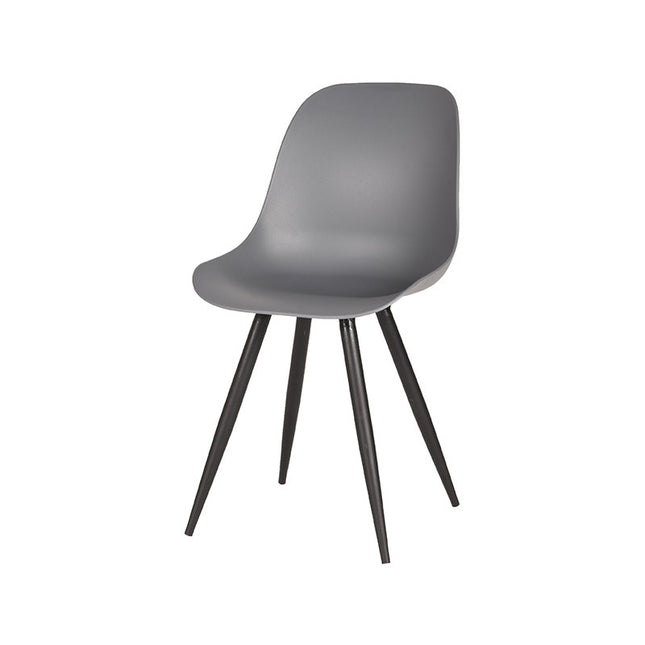 LABEL51 - Eetkamerstoel Monza 46x54x88 cm - Antraciet PP | Zwart Metaal