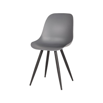 LABEL51 - Eetkamerstoel Monza 46x54x88 cm - Antraciet PP | Zwart Metaal