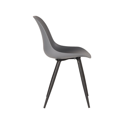 LABEL51 - Eetkamerstoel Monza 46x54x88 cm - Antraciet PP | Zwart Metaal