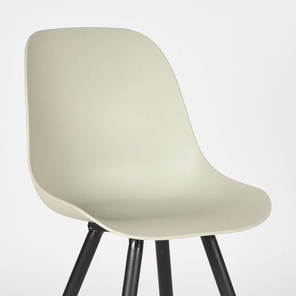 LABEL51 - Eetkamerstoel Monza 46x54x88 cm - Breeze PP | Zwart Metaal