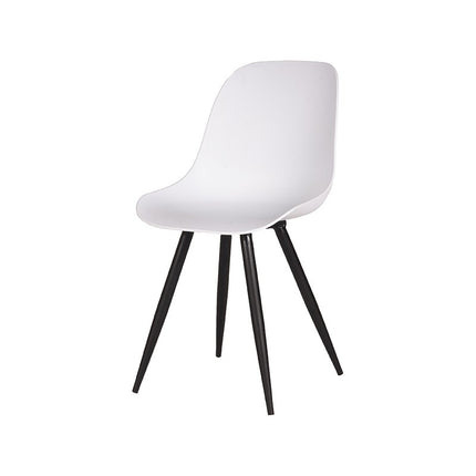LABEL51 - Eetkamerstoel Monza 46x54x88 cm - Wit PP | Zwart Metaal