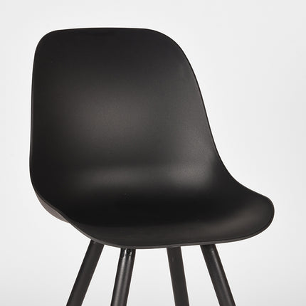 LABEL51 - Eetkamerstoel Monza 46x54x88 cm - Zwart PP | Zwart Metaal