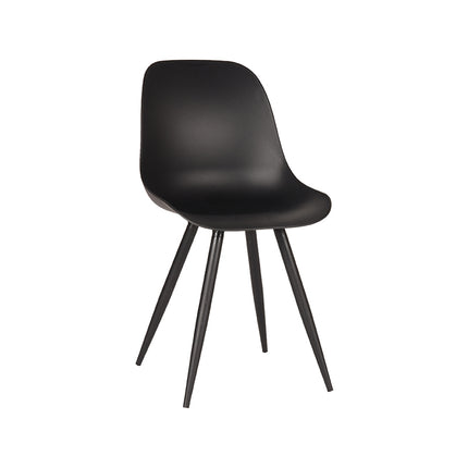 LABEL51 - Eetkamerstoel Monza 46x54x88 cm - Zwart PP | Zwart Metaal