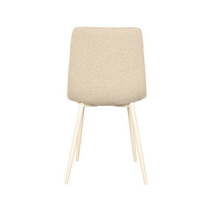 LABEL51 - Eetkamerstoel Nino 54x45x89 cm - Zand Boucle | Shaded White Metaal