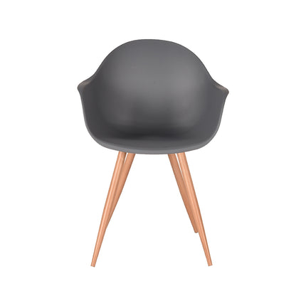 LABEL51 - Eetkamerstoel Parma 58x54x85 cm - Antraciet PP | Eiken Metaal Woodcover