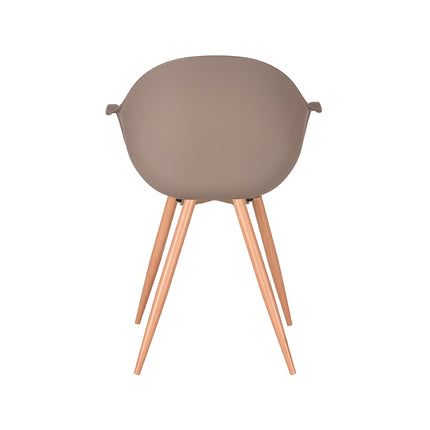LABEL51 - Eetkamerstoel Parma 58x54x85 cm - Coffee PP | Eiken Metaal Woodcover