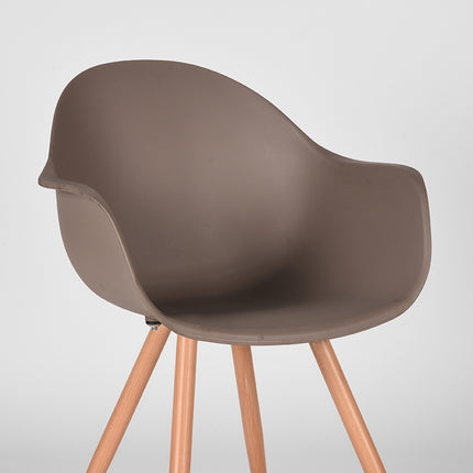 LABEL51 - Eetkamerstoel Parma 58x54x85 cm - Coffee PP | Eiken Metaal Woodcover